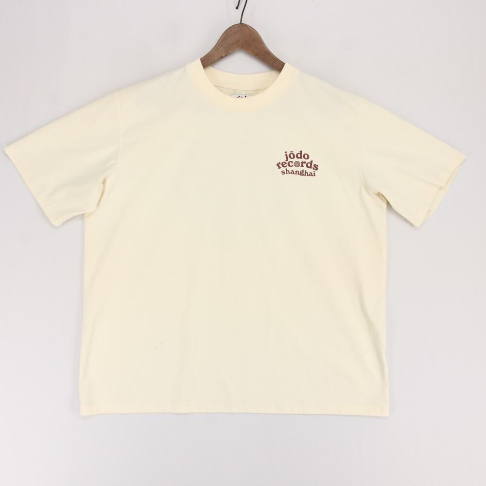 Jodo Records T Shirt Mens L Cream Graphic Mizutoki Shanghai Joy Of Digging Out